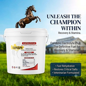 Care & Cure Electrolyte Plus Apple Flavored Electrolyte Feed Supplement Powder for Horses, Hydration & Mineral Support, Sodium Potassium Calcium Magnesium, 10 KG Bucket