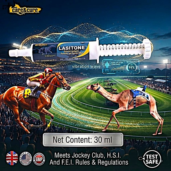 LASITONE™ Oral Paste 30 ml for Horses and Camels, Equine and Camel Racing Animal Supplement, Pre Race Performance Support Paste, Easy Oral Administration Tube, Care & Cure Animal Health