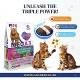 PINK MEGA 3 All Life Stages Cat Food Chicken Salmon Recipe 1.5 kg Grain Free High Protein Cat Food Triple Texture Kibble Baked Raw Freeze Dried Raw Complete Balanced Nutrition