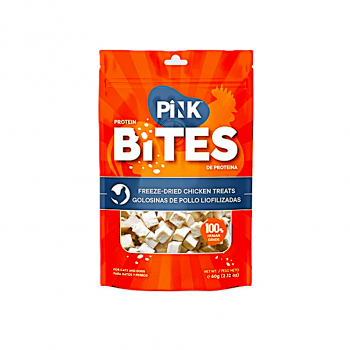 PINK Protein Bites Freeze Dried Chicken Treats for Cats and Dogs 60g 100% Pure Chicken High Protein Natural Pet Snack All Life Stages Grain Free Training Treat Topper
