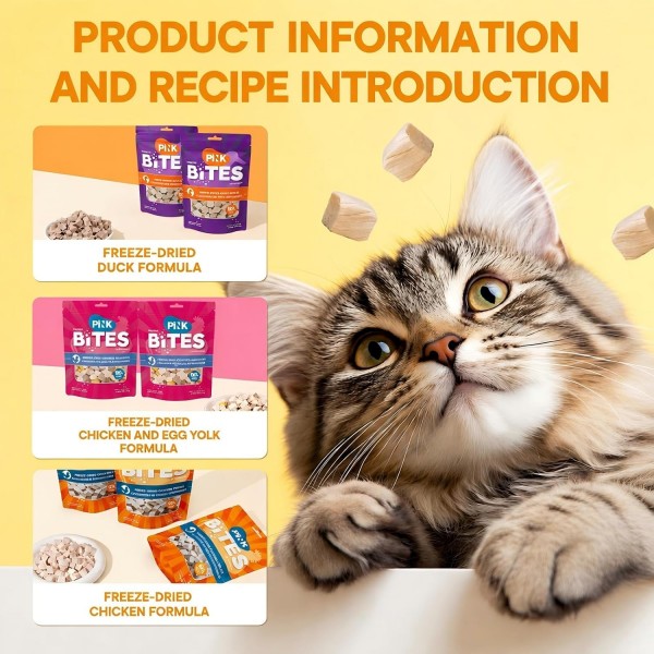 Pink Bites Freeze Dried Duck Treats for Cats and Dogs 60g, 100% Pure Duck Meat, High Protein Pet Treat, Single Ingredient Natural Meat Snack, Training Reward & Meal Topper, All Life Stages