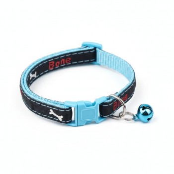 Pets Club Adjustable Cat Collar with Bell – Blue & Black Design, Breakaway Safety Buckle, Comfortable Fit for Cats, Stylish & Durable