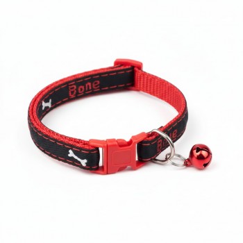 Pets Club Adjustable Cat Collar with Bell – Red & Black Design, Breakaway Safety Buckle, Comfortable Fit for Cats, Stylish & Durable