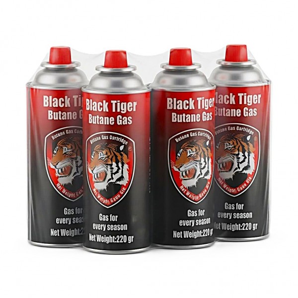 Black Tiger Butane Gas Cartridge 220g 4 Pack Portable Camping Stove Fuel Canisters Butane Gas Cartridges for Compatible Portable Stoves Burners Cooking Torches Outdoor Camping Cooking Black Tiger Butane Gas Cartridge 220g 4 Pack Portable Camping Stove Fuel Canisters Butane Gas Cartridges for Compatible Portable Stoves Burners Cooking Torches Outdoor Camping Cooking