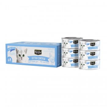 Kit Cat Deboned Kitten Chicken Toppers Wet Food – 6 x 50g, Grain Free, Natural Ingredients, Hairball Control, Taurine & Omega-3
