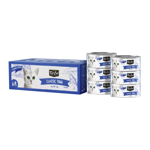 Kit Cat Deboned Classic Tuna Toppers 6 × 50g  Grain Free | All Life Stages | Taurine Added