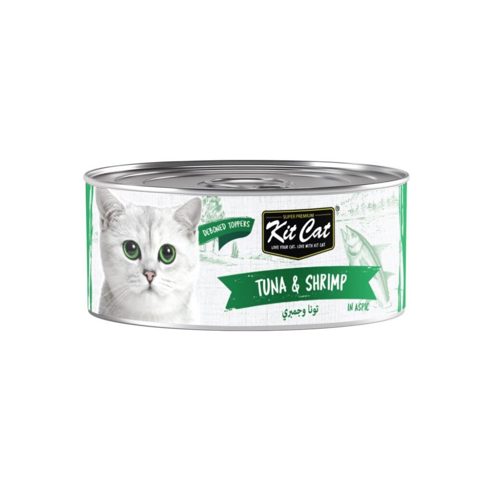 Kit Cat Deboned Tuna & Shrimp Toppers Wet Cat Food – 6 × 50g 100% Grain ...