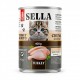 SELLA Wet Cat Food for Adult Cats, Turkey & Bonito Chunks in Gravy, Complete & Balanced Nutrition with Vitamins A, D3, E & Taurine, No Added Artificial Colors or Preservatives, 400g (Pack of 12 Cans)