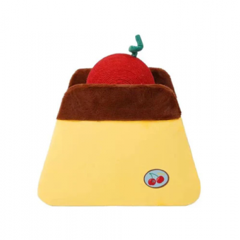Zeze Cat scratching bed for scratching and sleeping, Cherry Pudding Shape Cat Scratcher, Size, 44cm x 39cm x 25.5cm Zeze Cat scratching bed for scratching and sleeping, Cherry Pudding Shape Cat Scratcher, Size, 44cm x 39cm x 25.5cm