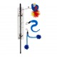 Cozy Paws 3-in-1 Cat Teaser Wand Toy with Bell – Extendable Telescopic Interactive Wand with 3 Interchangeable Feather, Worm & Pom-Pom Attachments for Indoor Cat Exercise & Play