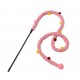 Cozy Paws Pink Cat Teaser Wand – 50cm Interactive Plush Toy for Cats | Soft Durable Hunting Stick for Indoor Exercise, Chase & Play
