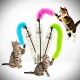 Cozy Paws Interactive Blue Cat Teaser Wand Toy with Bell – Plush Tail & Catnip-Infused Feather for Indoor Cat Exercise, Hunting Play & Daily Bonding