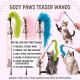 Cozy Paws Interactive Blue Cat Teaser Wand Toy with Bell – Plush Tail & Catnip-Infused Feather for Indoor Cat Exercise, Hunting Play & Daily Bonding