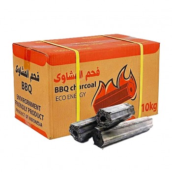 Premium Coconut Shell BBQ Charcoal Briquettes 10kg | Eco Friendly Natural Charcoal | Long Burning 5 Hours | High Heat 600°C | Quick Ignition 15 Minutes | Hexagonal Grill Charcoal for BBQ Camping Outdoor Cooking
