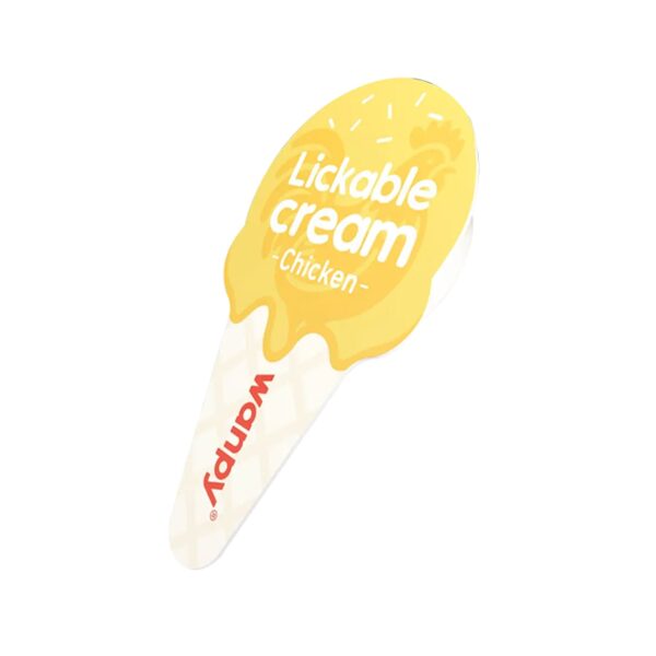 WANPY Lickable Cream Spoon Chicken Cat Treat – 16g x 10pcs Box | Grain-Free 100% Real Chicken Cat Wet Cream Purée Snack | High-Protein Complementary Food with Taurine & Vitamins | Mess-Free Lickable Cat Treat for Kittens & Adult Cats