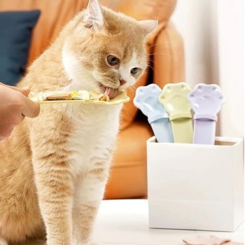 Cat Strip Feeder, Pet Feeder Cat Strip Squeeze Spoon, Cat Snack Spoon for Lickable Wet Cat Pet Liquid.