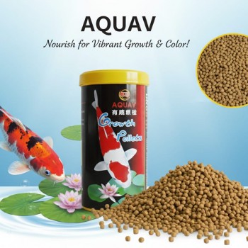 AQUAV Growth Pellets Koi Fish Food 500ml – High Protein Formula with Spirulina for Fast Growth & Vibrant Color
