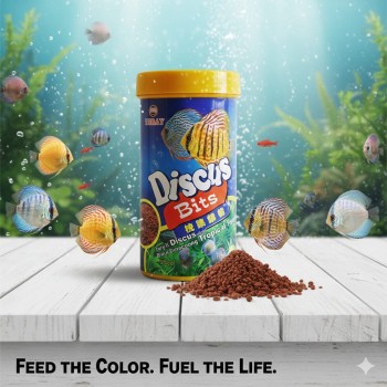AQUAV Discus Bits 500ml – High Protein Color Enhancing Granular Food for Discus & Tropical Fish