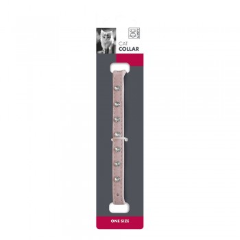M-PETS Diamonds Pet Collar Pink with Bell for Cats, Small Dogs & Small Pets, Adjustable Comfortable Durable Collar, One Size 20-30.5cm