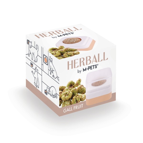 M-PETS Herball Gall Fruit Ball Interactive Cat Toy Beige 4.5 x 4.5 x 4 cm Silvervine Wall Mounted Catnip Ball for Dental Care Furball Control and Boredom Relief