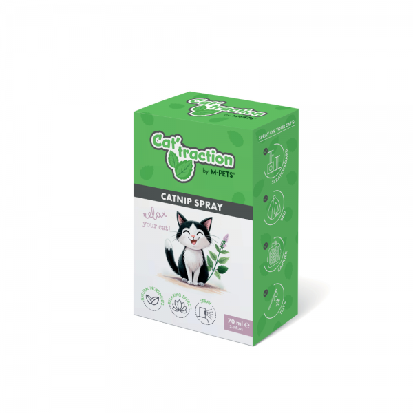 M-PETS Cattraction Catnip Spray 70ml | Natural Catnip Behavior Training Spray for Cats & Kittens – Encourages Scratching, Play & Stress Relief | Cat Attractant for Toys, Beds & Scratching Posts