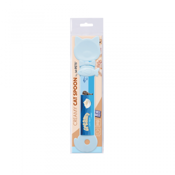 M-PETS Creamy Cat Spoon Baby Blue – Mess-Free Treat Dispenser for Cats, Ergonomic 27 cm Feeding Spoon for Creamy Cat Treats, Easy to Use & Store (27 x 6.5 x 0.5 cm)