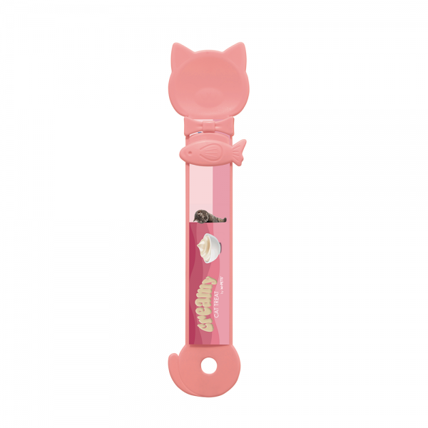M-PETS Creamy Cat Spoon Strawberry Red – Mess-Free Cat Treat Dispenser Spoon, Ergonomic 27 cm Feeding Tool for Creamy Cat Treats, Easy to Use & Store (27 x 6.5 x 0.5 cm)