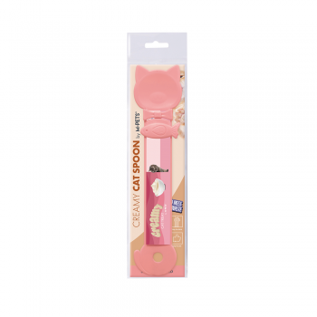 M-PETS Creamy Cat Spoon Strawberry Red – Mess-Free Cat Treat Dispenser Spoon, Ergonomic 27 cm Feeding Tool for Creamy Cat Treats, Easy to Use & Store (27 x 6.5 x 0.5 cm)