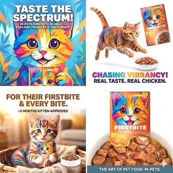 M-PETS FIRSTBITE Chicken in Jelly Wet Cat Food Pouch 85g – Premium Complete Meal for Kittens (3+ Months) & Adult Cats