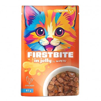 M-PETS FIRSTBITE Chicken in Jelly Wet Cat Food Pouch 85g – Premium Complete Meal for Kittens (3+ Months) & Adult Cats