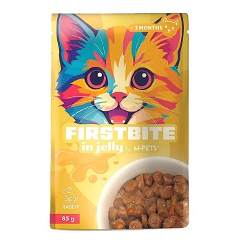M-PETS Firstbite Rabbit in Jelly Wet Cat Food Pouch 85g – Premium Complete & Balanced Nutrition for Kittens & Adult Cats | Rabbit & Chicken Recipe in Soft Jelly | High Protein, Taurine Enriched, Easy Digestion, Single Serve Meal