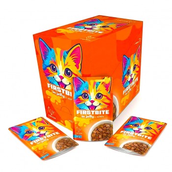 M-PETS FIRSTBITE Chicken in Jelly Wet Food Pouches for Cats 12x85g – Premium Complete & Balanced Cat Food for Kittens (3+ Months) and Adult Cats