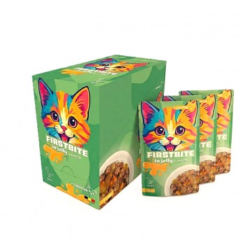 M-PETS FIRSTBITE Duck & Chicken in Jelly Wet Cat Food Pouches 12 x 85g – Premium High Protein Complete Food for Kittens (3+ Months) & Adult Cats – With Taurine for Health & Vitality