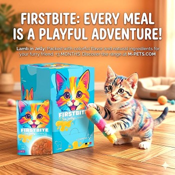 M-PETS Firstbite Lamb in Jelly Wet Cat Food Pouch 85g – Premium Nutritious Meal for Kittens & Adult Cats | High-Quality Lamb | Soft Jelly Texture | Made in Belgium