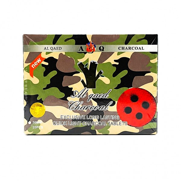 Al Qaed Army Quick Light Charcoal Tablets 50mm 20 Pcs Box for Bakhoor Incense Burning Shisha Hookah and Tobacco Use Al Qaed Army Quick Light Charcoal Tablets 50mm 20 Pcs Box for Bakhoor Incense Burning Shisha Hookah and Tobacco Use