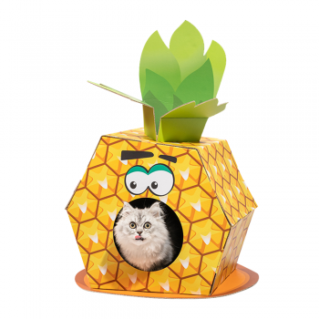 FOFOS Pineapple Cardboard Cat House With Scratching Pad FOFOS Pineapple Cardboard Cat House With Scratching Pad