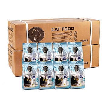 GOLDEN CAT Salmon Dry Cat Food 24kg (8 x 3kg Packs) | Adult Cat Food | High Protein Dry Food with Omega 3 | Complete Balanced Nutrition for Adult Cats All Breeds
