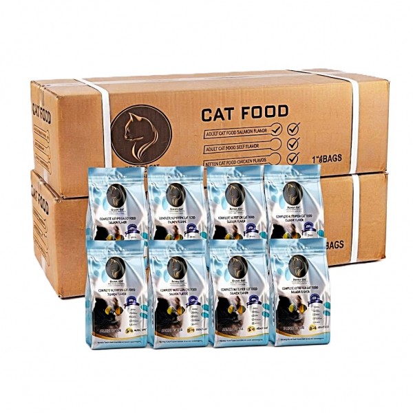GOLDEN CAT Salmon Dry Cat Food 24kg (8 x 3kg Packs) | Adult Cat Food | High Protein Dry Food with Omega 3 | Complete Balanced Nutrition for Adult Cats All Breeds