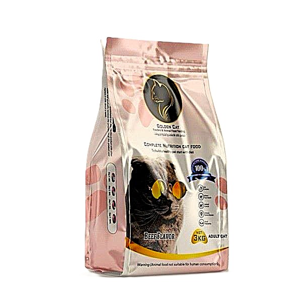 Adult Cat Dry Food 24kg – Golden Cat Beef Flavoured, 8 x 3kg Pack, 29% High Protein, Complete Balanced Nutrition with Taurine, Vitamins & Minerals, 2 Boxes
