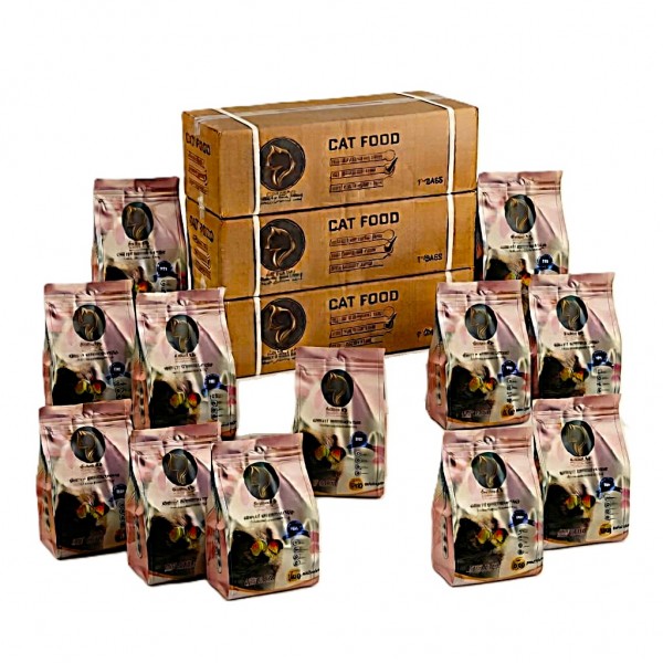 Adult Cat Dry Food 36kg – Golden Cat Beef Flavoured, 12 x 3kg Pack, 29% High Protein, Complete Balanced Nutrition with Taurine, Vitamins & Minerals, 3 Boxes