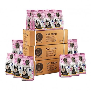 GOLDEN CAT 36 KG Cat Dry Food | Chicken Fish Egg and Milk Flavor | 3 KG x 12 Bags | 3 Cartons | 32% High Protein Complete Cat Food for Kittens Adult and Mother Cats