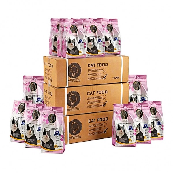 GOLDEN CAT 36 KG Cat Dry Food | Chicken Fish Egg and Milk Flavor | 3 KG x 12 Bags | 3 Cartons | 32% High Protein Complete Cat Food for Kittens Adult and Mother Cats