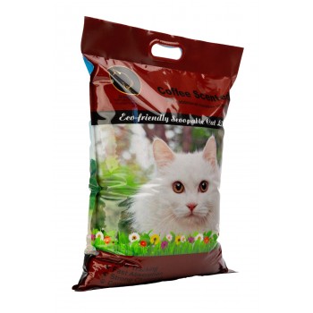 Golden Cat Bentonite Clumping Cat Litter 10L (8kg) – Coffee Scented, Strong Clumping Natural Clay, Odor Control, Dust-Free, Bacteria Prevention, Premium Scoopable Cat Litter