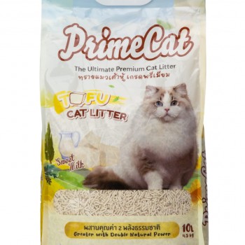 Cat Litteer Tofu Clumping Flushable litter,Premium Cat Litter Sweet Milk,PrimeCat, 4.5kg (10 Litter)