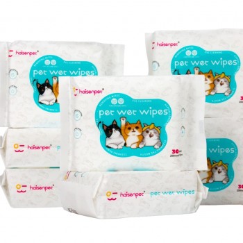 Haisenpet Anti Bacterial Pet Wet Wipes  4 PCS X 30 ( 120 Wipes 200mm X 160mm ) 