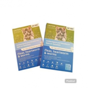DR. VET Spot-On Solution Imidacloprid + Moxidectin For Cats & Kittens up to 4 kg | 0.4 ml per Tube