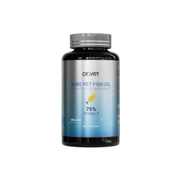 Dr. Vet – All Natural Pet Fish Oil (DHA + EPA ≥75%) High Omega-3 | 100% Natural & Pure Fish Oil 80 Capsules per Bottle | For Cats & Dogs Dr. Vet – All Natural Pet Fish Oil (DHA + EPA ≥75%) High Omega-3 | 100% Natural & Pure Fish Oil 80 Capsules per Bottle | For Cats & Dogs