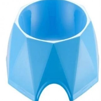 Diamond Shape Pet Bowl (M) 19.6x19.6x6Cm-Blue Diamond Shape Pet Bowl (M) 19.6x19.6x6Cm-Blue