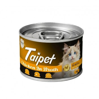 Taipet Canned Wet Food Chicken in Broth for Kitten (2 Months+) 85g – High Protein Natural Chicken Wet Cat Food with Taurine, Vitamins A, D3 & E, Easily Digestible Premium Kitten Nutrition