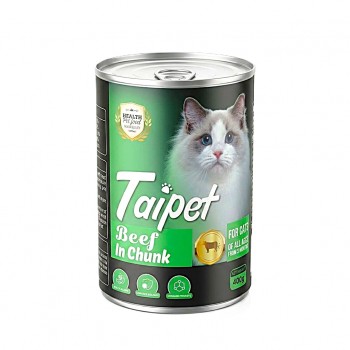 Taipet Beef in Chunk Cat Food 400g – Premium Wet Cat Food for All Life Stages | High Protein Complete Nutrition